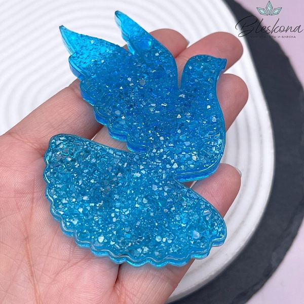 85*52 мм, Подвеска Голубь голубой левое крыло