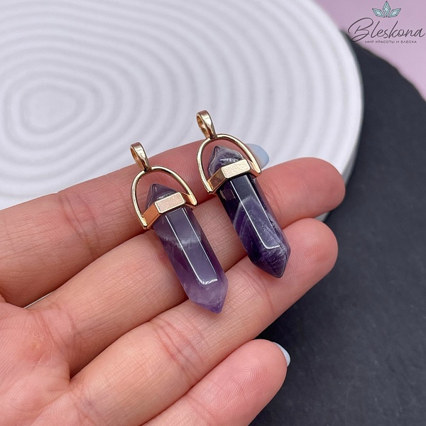 42*9 мм Цвет золото, Подвеска маятник Аметист