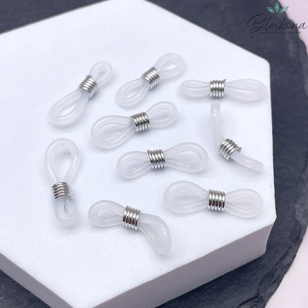 Держатель силиконовый цвет серебро 19мм уп.10 шт