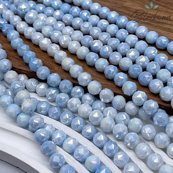 Стекло Lux бледно- голубое огранка острая 8 мм