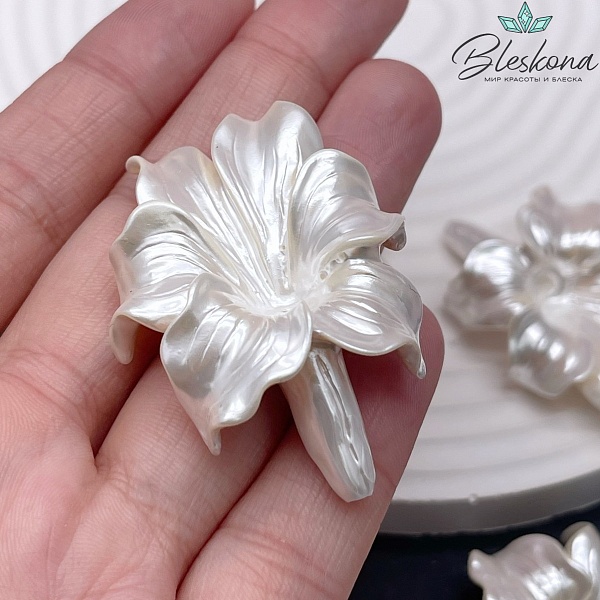 45*35 мм Подвеска цветок цвет белый 