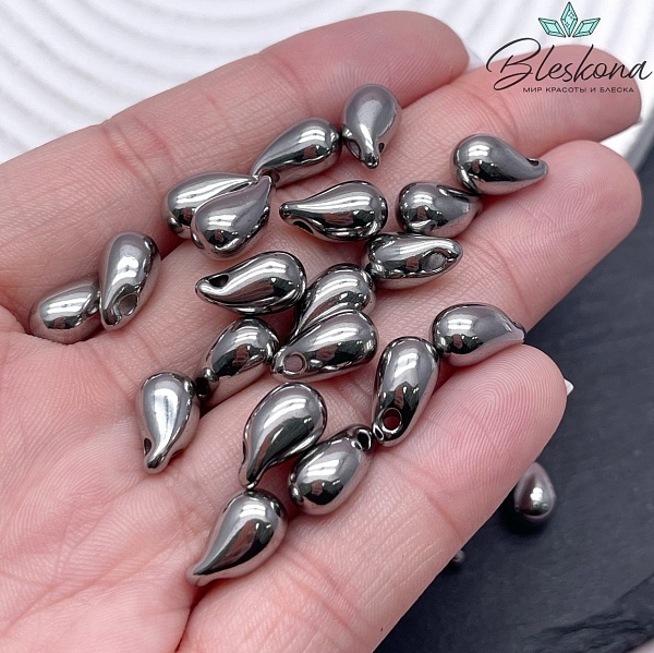 11,8*7 мм Цвет серебро, Подвеска капля