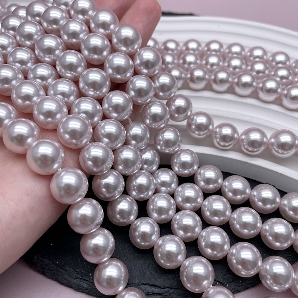 Жемчуг Майорка, цвет светло- фиолетовый  12 мм