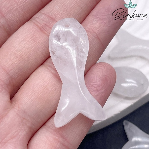 39*15 мм Подвеска рыбка Горный Хрусталь