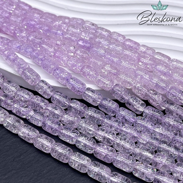 Кварц снежный светло-фиолетовый бочата 11*8 мм