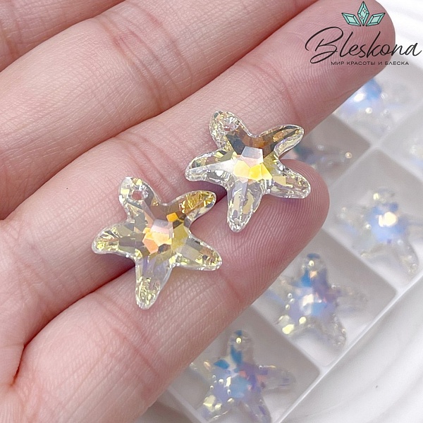 6721 Starfish Pendant 16 mm Crystal Aurore Boreale (AB)