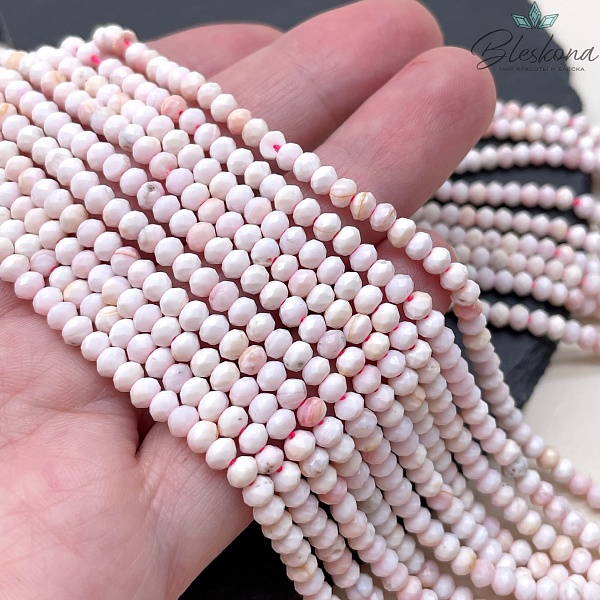 Перламутр розовый микроогранка рондель 4*3 мм