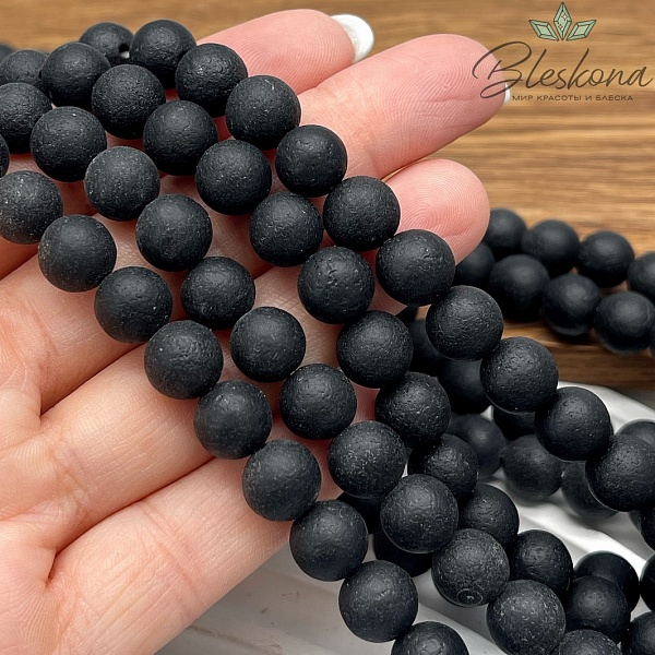 Агат черный в термической обработке 9,5 мм