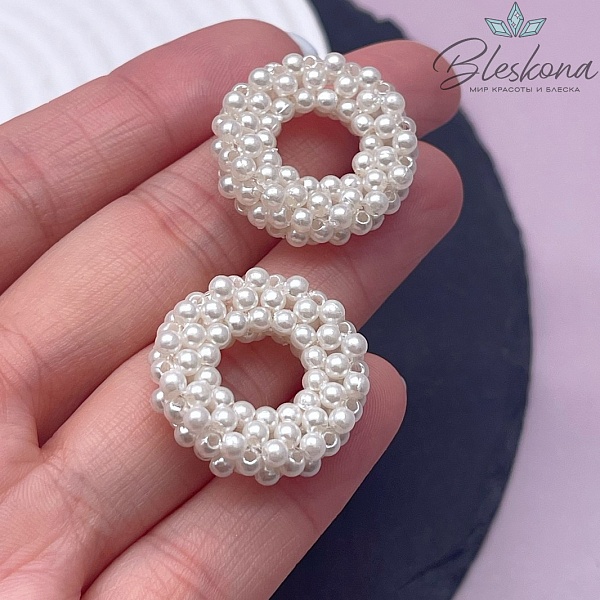 24 мм  Подвеска бублик из бисера №1