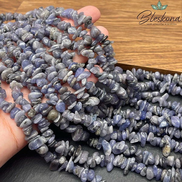 Крошка Танзанит ширина бусин ~ 6-10 мм