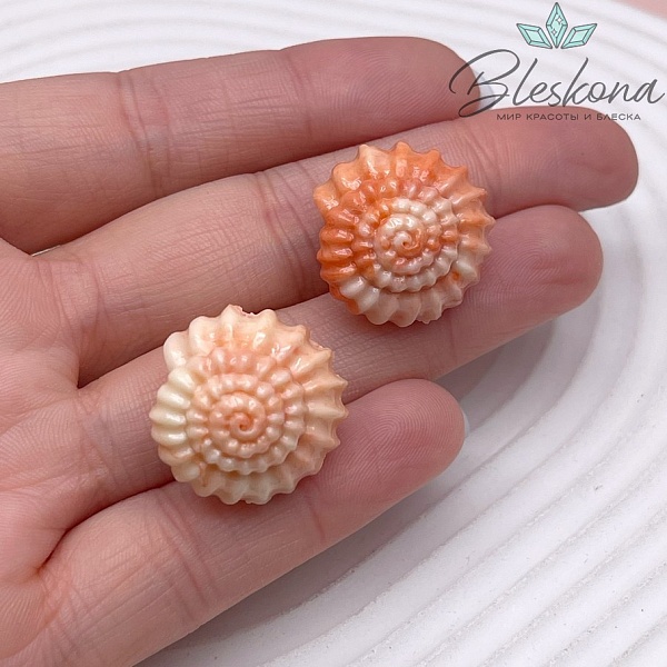 Бусина Ракушка оранжевая 20*21 мм (имитация коралла)