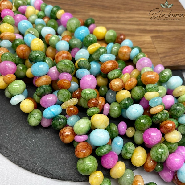 Агат тонированный микс галтовка 12-14 мм