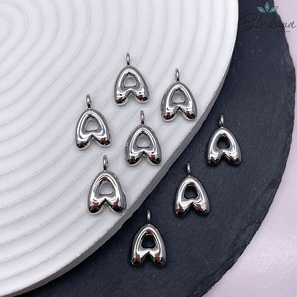 18 мм, Цвет серебро, Буква объемная А