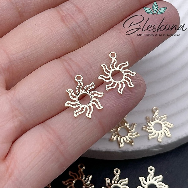 14,5*12,6 мм Цвет золото, Подвеска Солнце контур