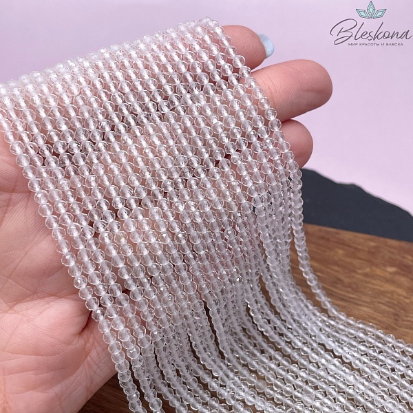 Топаз белый алмазная огранка 3 мм