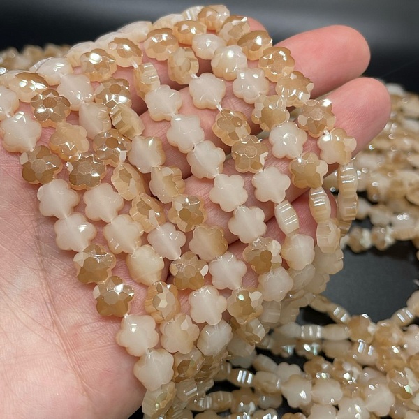 8 мм Стекло Lux, цветок, цвет бежевый