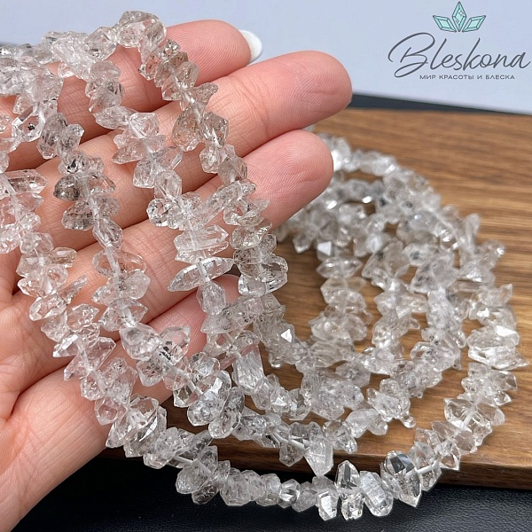 Херкимерский алмаз (кварц) бусины поперек 10-11 мм