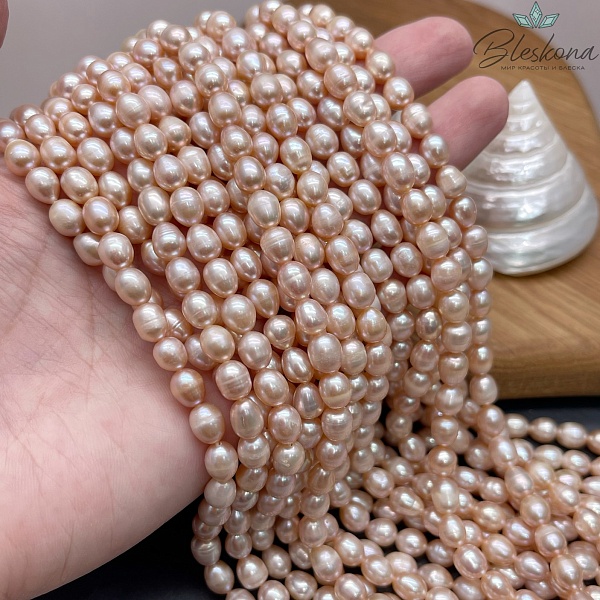 Жемчуг рис пудровый 6 мм 