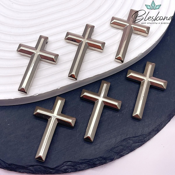 Подвеска крест Гематин, цвет темное золото 35,5*23,5 мм