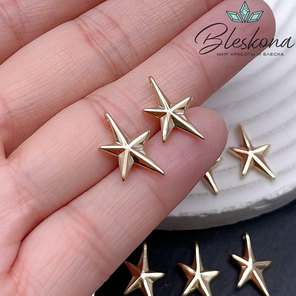 15,8*10 мм Цвет золото, Подвеска северная звезда 