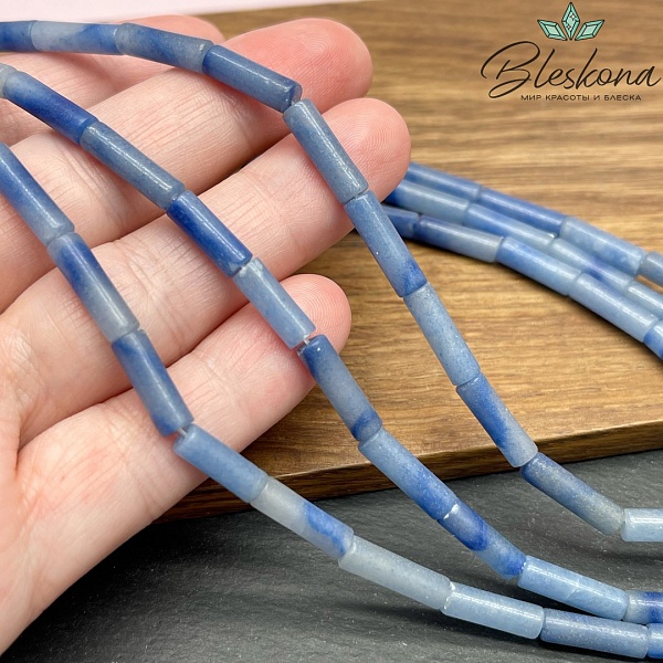 Авантюрин синий трубочки 13*4мм