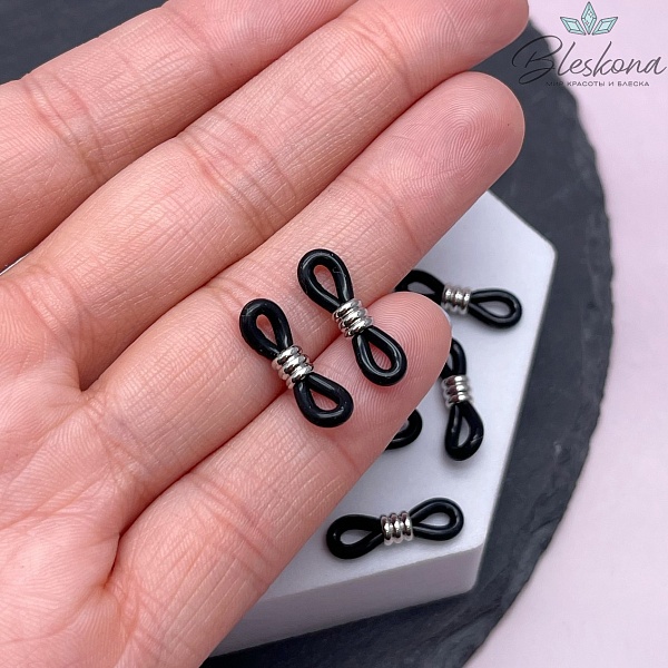 18 мм Цвет серебро, Держатель силиконовый черный