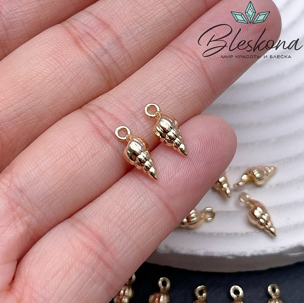 12*4,5 мм Цвет золото, Подвеска ракушка