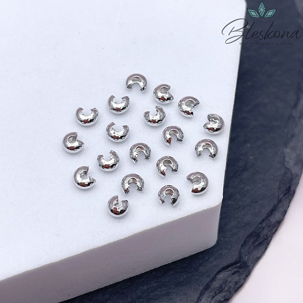 ⌀3мм, Цвет серебро,Бусина маскировочная уп.10шт Люкс 