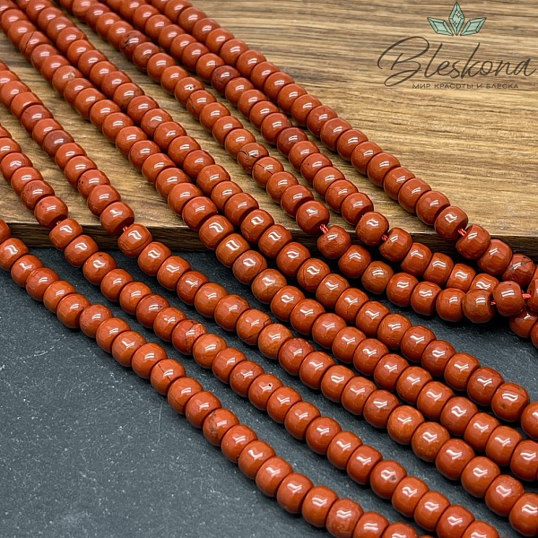 Яшма красная рондель 6*4,5 мм