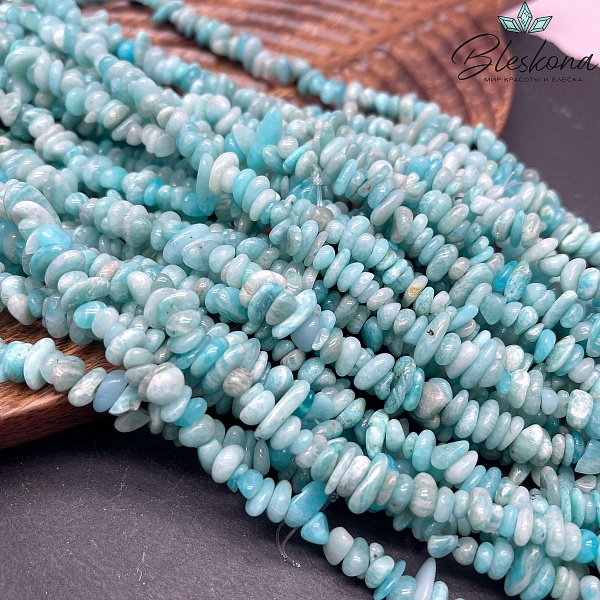 Крошка Амазонит №1 ширина бусин ~ 5-9 мм