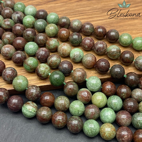 Кварцит коричнево-зеленый (облагороженный) 10 мм