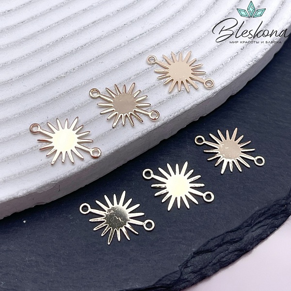 18*13 мм Цвет золото, Коннектор Солнце