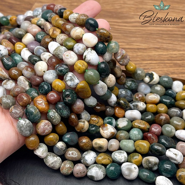 Агат индийский галтовка (8-12)*(8-9) мм