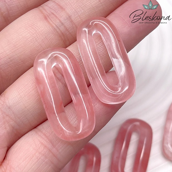 30*14 мм Подвеска овал Кварц Вишневый