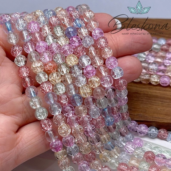 Кварц снежный микс №1 (имитация) 6 мм