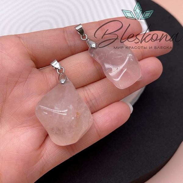 Подвеска Розовый кварц фриформ 16-18 мм 