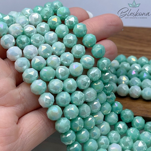 Стекло Lux мятное огранка острая 8 мм