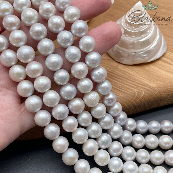 Жемчуг шар светло-серый 9 мм