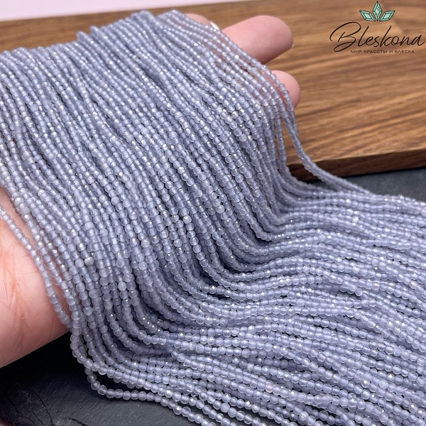 Кошачий глаз сиреневый микроогранка (имитация) 2 мм