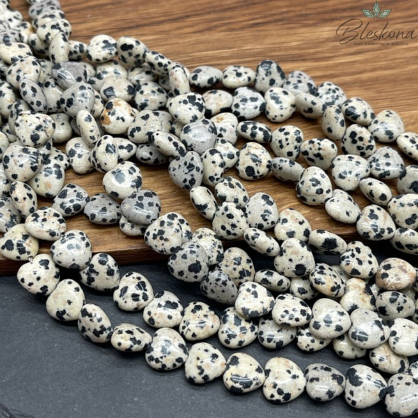 Яшма далматиновая сердце 10 мм