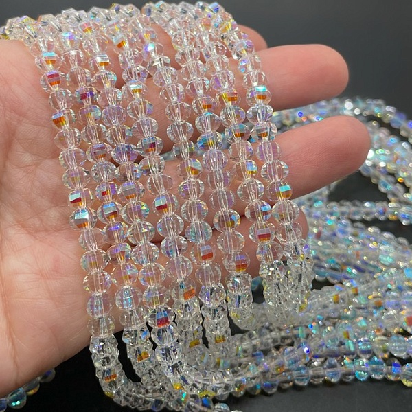 4,5*6 мм Стекло Lux, рондель прямоуг. огр., цвет AB