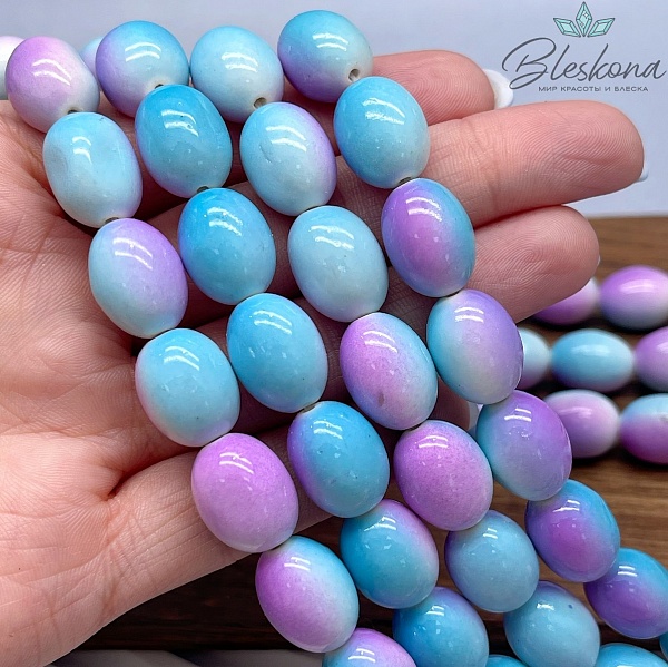 15*11 мм Магнезит (Говлит) имитация бочата лавандово-голубые (тонированные)