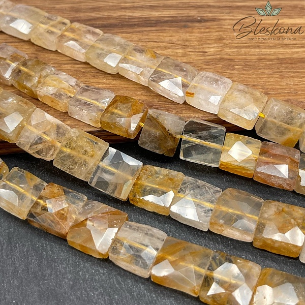 Цитрин квадрат огранка 11 мм