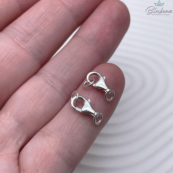 9мм Замок посеребрение округлый