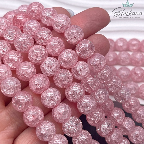 Кварц снежный  светло- розовый №1 (имитация) 10 мм