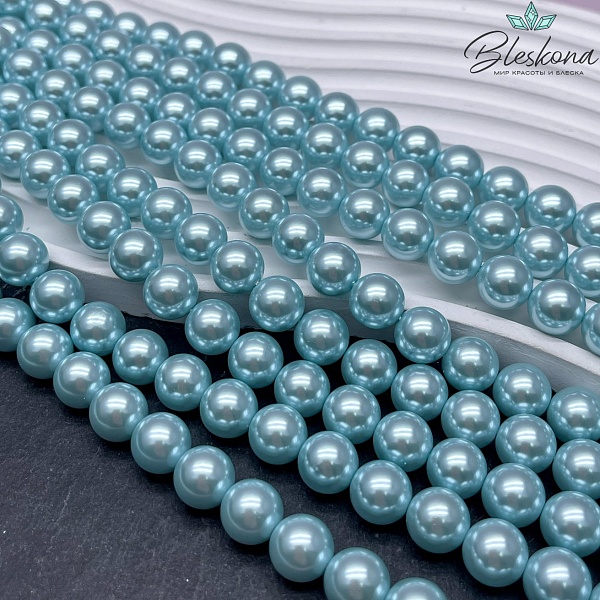 Жемчуг Майорка цвет голубой 10 мм