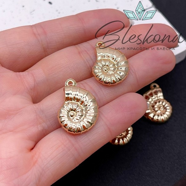 22*16 мм Цвет золото, Подвеска Ракушка улитка 