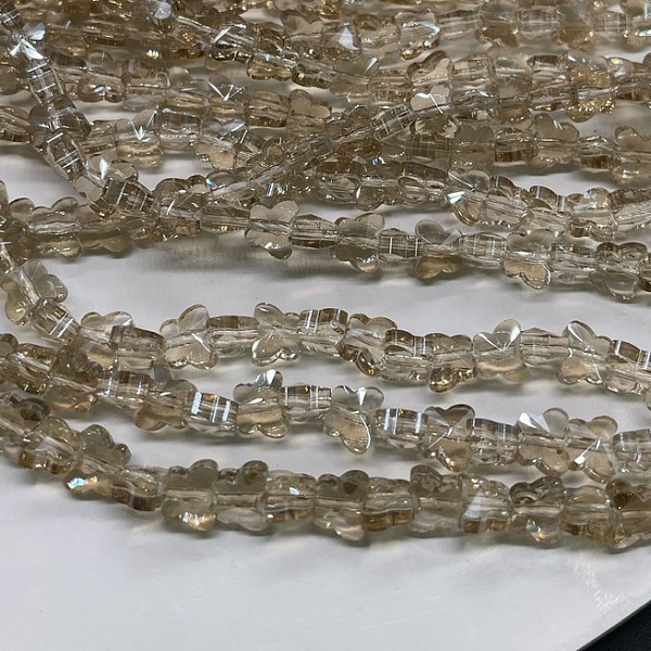 5*6 мм Стекло Lux, бабочка, цвет песочный