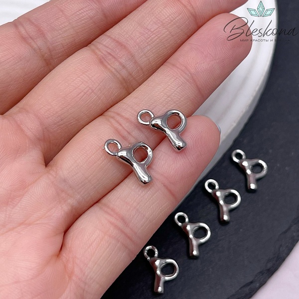 13 мм Цвет серебро, Буква гладкая P