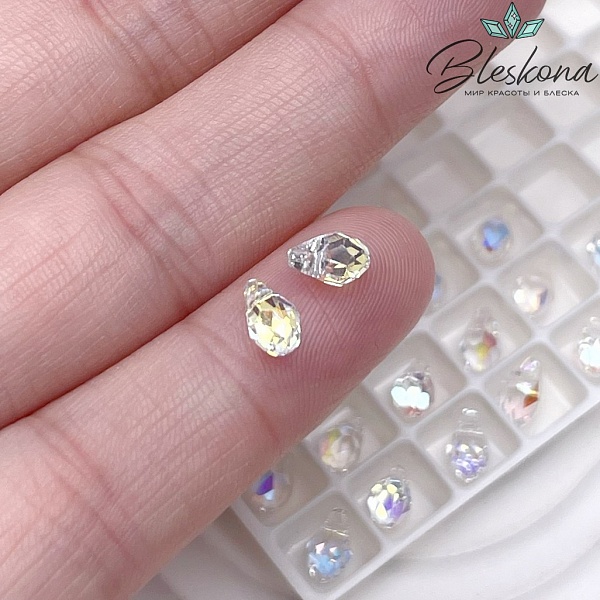 6007 Small Briolette 7*4 мм Crystal Aurore Boreale (AB)